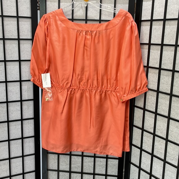 Vintage Due Per Due Coral S/S Silk Top, NWT SZ 16 - Picture 3 of 7